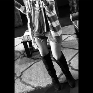 Dolce Vita Over The Knee Charcoal Gray Suede 9.5